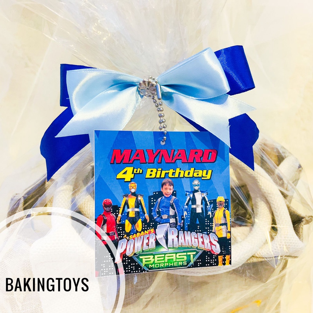 Power Rangers Thank You Tag Card Birthday / Birthday Thank You Card / Bento Box Rice Hampers