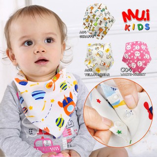 Muikids ผ้ากันเปื้อนเด็ก ผ้าฝ้ายทรงสามเหลี่ยมลายการ์ตูนสำหรับเด็ก ผ้ากันเปื้อน ผ้ากันเปื้อนสำหรับเด็ก ผ้ากันเปื้อนน่ารัก