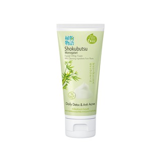 SHOKUBUTSU วิปโฟมล้างหน้า โชกุบุสซึ Daily Detox &amp; Anti Acne ใบไผ่ญี่ปุ่น 100 กรัม LIONSOS