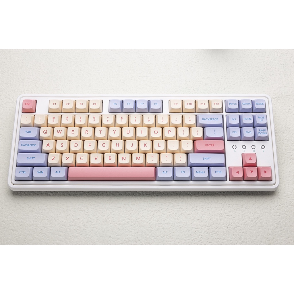 Marshmallow Keycaps XDA Profile Dye-Sublimation PBT 132key Suitable for 108/98/80/71/60 Mechanical Gaming Keyboard Keycap