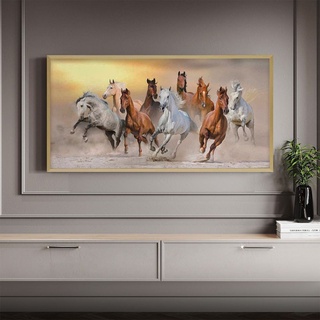 SB Design Square รูปพร้อมกรอบ DoseArt รุ่น Classic Horses 180x90 cm (183x93 ซม.)