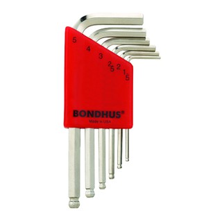 BONDHUS ชุดประแจหกเหลี่ยมตัวแอล หัวบอล Mini 6ชิ้น  รุ่น 17746  สีเงิน BriteGuard Balldriver L-Wrench Set  บอนด์ฮัส