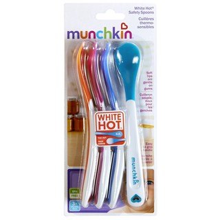 Munchkin-ช้อนเตือนความาร้อนแพ็ค 4 ชิ้น(White Hot Infant Safety Spoons, 4 Count)