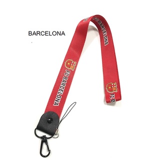 BARCELONA สายคล้องบัตร สายคล้องคอ สายห้อยบัตร ฟุตบอล บาร์เซโลน่า R น่าใช้งาน กว้าง 2.5 cm น่ารัก ผ้าอย่างดี BY MANOPNEST