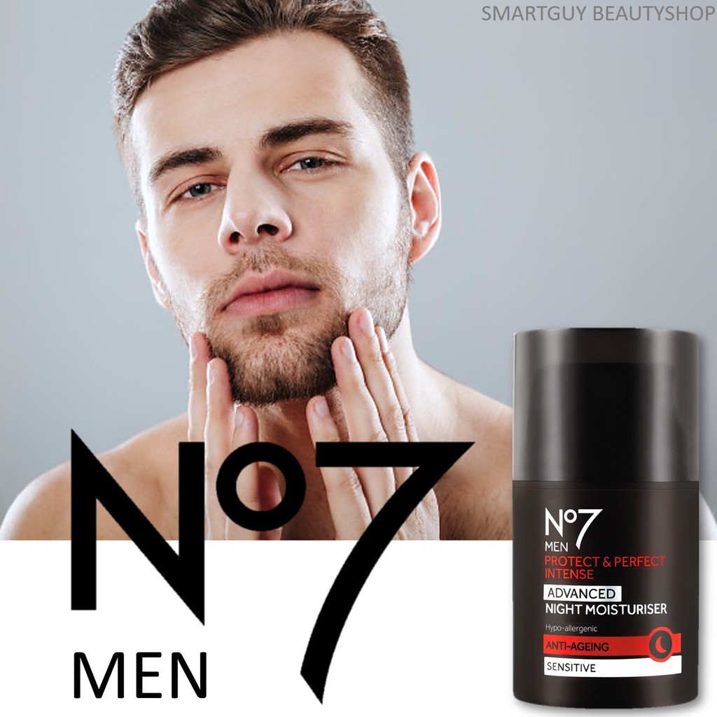 No7 Men Protect&Perfect Intense Advanced Night Moisturiser 50ml ผลิตภัณฑ์ครีมบำรุงผิวหน้าตอนกลางคืนส