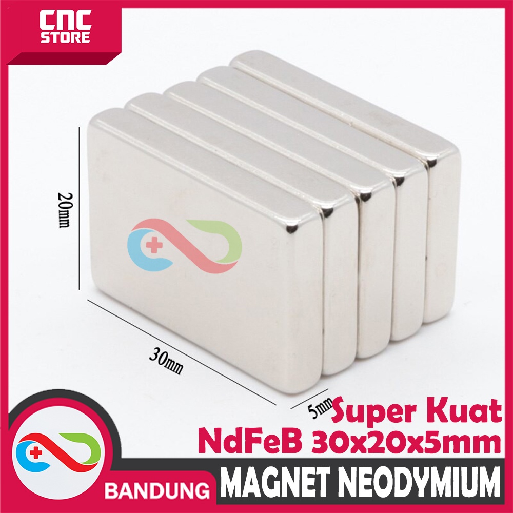 MAGNET NEODYMIUM NDFEB PERMANENT BOX 30X20X5MM