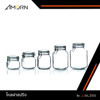 JJGLASS - ( AMORN ) โหลฝาสปริง - โหลแก้ว แฮนด์เมด เนื้อใส ฝาล็อคสูญญากาศ