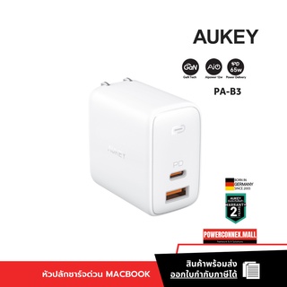 AUKEY PA-B3 หัวชาร์จเร็ว Omnia Mix 65W Dual Power Delivery  Wall Charger with GaN Tech for iPhone 12 Pro Max,รุ่น PA-B3