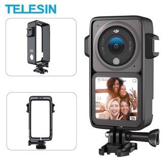 TELESIN Frame Case for DJI Action 2 Camera Protective Cover Housing Mount With Cold Shoe2 Anti-drop Dust Protection Case