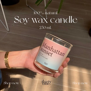 (พร้อมส่ง) เทียนหอมไขถั่วเหลือง soy wax candle 2 WICKS ขนาด …
