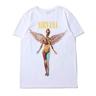 เสื้อยืดลายกราฟฟิก Nirvana in utero Angel สไตล์วินเทจ