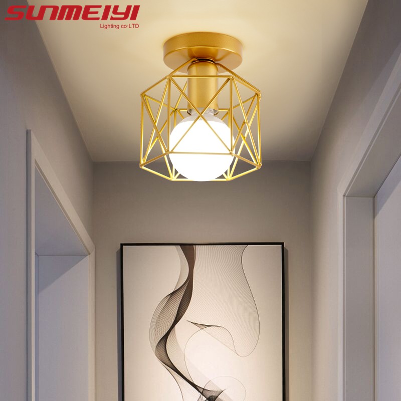 Sunmeiyi โคมไฟเพดาน โลหะ สไตล์นอร์ดิก มินิมอล สีทอง สีดํา สําหรับตกแต่งบ้าน