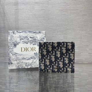 พรี ราคา3100 Dior Oblique กระเป๋า​บัตร กระเป๋าสตางค์ หนังแท้ 11.5*9.5cm