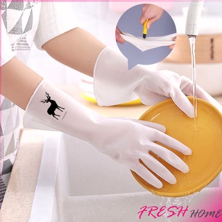 ถุงมือทำความสะอาด ใส่ล้างจาน สามารถกันน้ำ เเบบยาว Size S &amp; M Rubber gloves