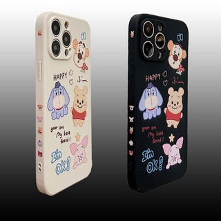 เปลือกซิลิโคนด้านตรง เคส ไอโฟน11 12promax 13 เคสไอโฟน12Pro เคสโทรศัพท์มือถือ ลายการ์ตูน Pooh Bear Edward Pooh Mr Sanders สำหรับ iPhone 12promax 12Pro เคส i11 caseiPhone11PROMAX เคส 8+ 7plus SE XS XR IX 6 case