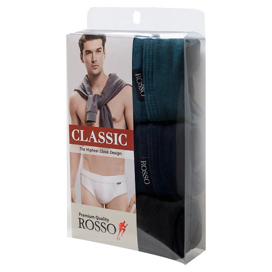 รอซโซ่ คลาสสิค กางเกงในชายเอวสแปนเด็กซ์ สีเข้ม ขนาด L (2225D) 3 ตัว ชุดชั้นในชาย Rosso Classic Spandex Men Underwear Den