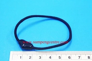 ยางรัดผม ลูกปัดหัวใจ (12 ชิ้น), Heart shape bead hair rubber band (12 pieces)