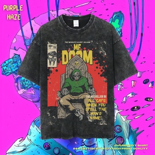 เสื้อยืด ขนาดใหญ่ พิมพ์ลาย Haze Mf Doom สีม่วง | หินล้างทําความสะอาด | เสื้อยืด ขนาดใหญ่ | เสื้อท็อปสามารถปรับแต่งได้