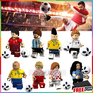 ฟุตบอล Minifigures กีฬา Neymar Beckham กาตาร์ Modric Cavani Building Blocks ของเล่นของขวัญ Mini Figures KT1003