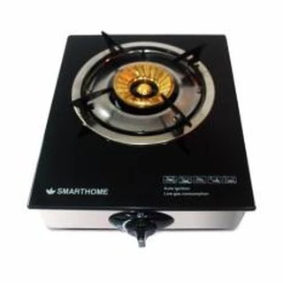 SMARTHOME เตาแก๊สหัวเดียว เตาแก๊สหัวทองเหลือง ไฟแรง ประหยัดแก๊ส แบบกระจกนิรภัย SM-GA1H-01 (สมาร์ทโฮม)