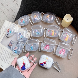 ใหม่ เคสหูฟังไร้สาย TPU ใส กันกระแทก ลายการ์ตูนเจ้าหญิง สําหรับ AirPods(3rd Generation)Pro 1 2 TWS