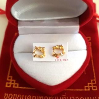 ต่างหูหุ้มทอง100%คิตตี้
