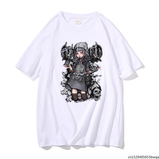 เสื้อยืดแขนสั้น พิมพ์ลายการ์ตูนอนิเมะ Diablo Maiden แฟชั่นฤดูร้อน สไตล์ฮาราจูกุ สําหรับคู่รัก