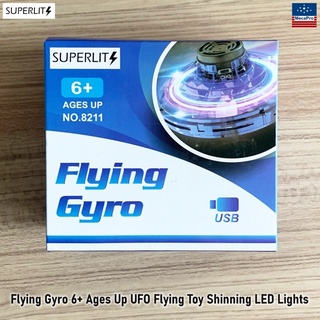 SUPERLIT® Flying Gyro 6+ Ages Up UFO Flying Toy Shinning LED Lights ไจโรบิน ไจโรเครื่องบิน จานบิน จาน UFO ของเล่น