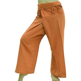 Lupadu Fisherman Pants UNISEX กางเกงชาวเลผ้าฝ่าย นุ่มสบาย ใส่สะดวก มีลายในตัว สีส้ม