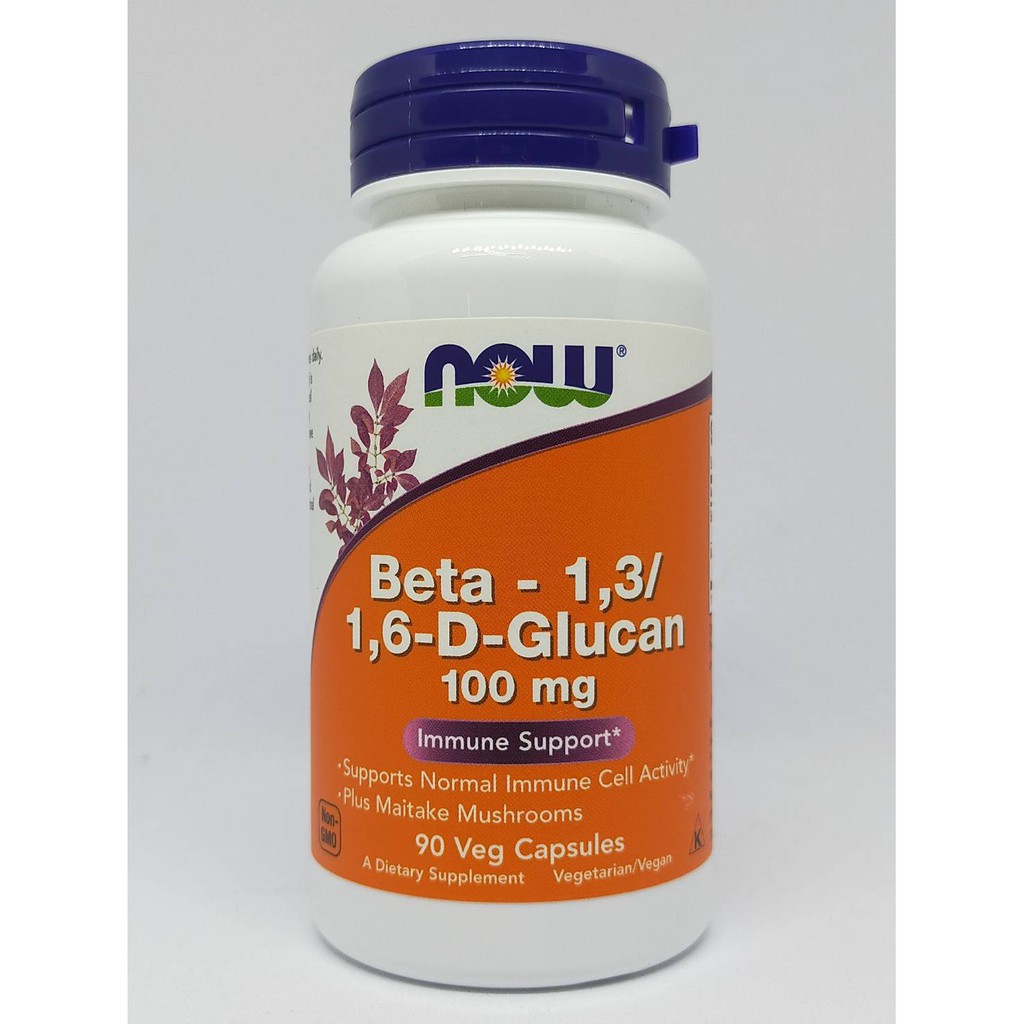 เบต้ากลูแคน ( ฺBetaglucan ) ฺ  ( NOW Foods Beta 1,3/1,6-D-Glucan 100 mg 90 แคปซูล ) : วันหมดอายุ 12/2025
