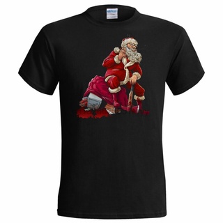 men tops t shirt BAD SANTA S CHRISTMAS ART FUNNY GIFT PRESENT SNOW XMAS EVIL(1) 80