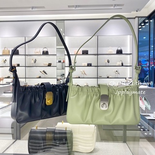 กระเป๋า Charles &amp; Keith รุ่น Enya Ruched Turn-Lock Shoulder Bag : CK2-20270786 แท้จากชอป พร้อมถุงกระดาษ