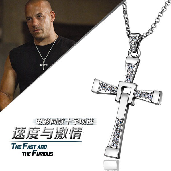 ผู้ชาย 18KGP Fast and Furious Cross จี้สร้อยคอเครื่องประดับ