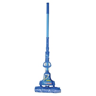 ม็อบฟองน้ำด้ามปรับระดับ รุ่น (418) สีฟ้า ไม้ถูพื้น ไม้รีดน้ำ Sponge Mop with Adjustable Handle Model (418) Blue