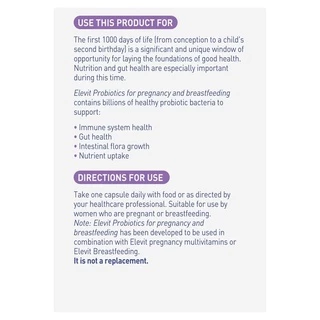 Elevit Probiotics Immunity & Gut Health 30 Capsules