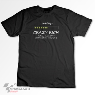 เสื้อยืดคอกลมเสื้อยืด พิมพ์ลายคําศัพท์ตลก crazy richS-5XL