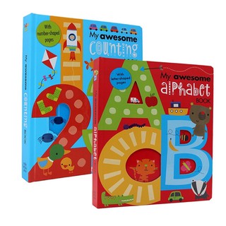 พร้อมส่งหนังสือภาษาอังกฤษสำหรับเด็กเล็ก My Awesome Alphabet ABC + 123 Counting Book เล่มใหญ่