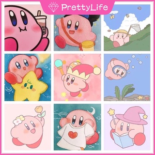 【PL】ภาพปักครอสติชคริสตัล เพชรเทียม รูปการ์ตูน Kirby ขนาด 30X0 ซม. แฮนด์เมด DIY สําหรับเด็ก