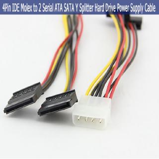 4 pin ide molex to 2 serial ata sata y splitter ฮาร์ดไดรฟ์สายเคเบิ้ล