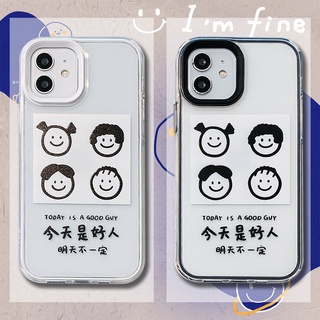 2 In 1 เคสโทรศัพท์มือถือแบบใส หนา กันกระแทก ลายการ์ตูน สําหรับ iphone 6 6s 7 8 Plus XR 11 12 13 Pro Max