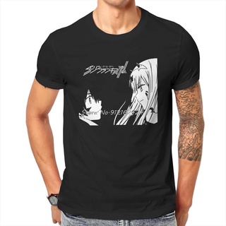 คอลูกเรือเสื้อยืด พิมพ์ลายกราฟิก Darling In The Franxx Zero Two And Hiro สไตล์วินเทจ แฟชั่นฮาราจูกุ สําหรับผู้ชายS-5XL