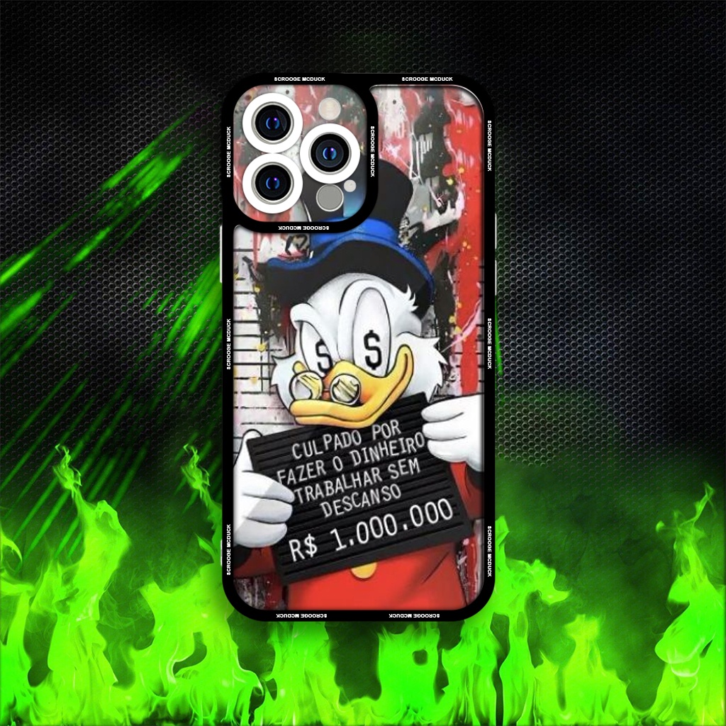 JM CASE Disney Scrooge McDuck ตัวการ์ตูนขอบสี่เหลี่ยม CASE 6/6pl/6s/6spl/7/7pl/8/8pl/x/xs/11/12/13/p