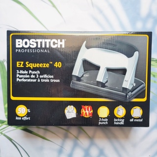 (BOSTITCH®) EZ Squeeze 3-Hole Punch 40 Sheet (HP40) เครื่องเจาะกระดาษ 3 รู เจาะกระดาษหนา 40 แผ่น ตุ๊ดตู่