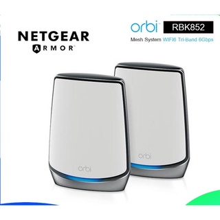 NETGEAR RBK852 Orbi Whole Home Tri-Band Mesh WiFi 6 System Router With 1 Satellite Extender