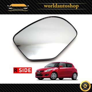 เนื้อเลนส์กระจก เลนส์กระจกมองข้าง ขวา ใส่ Suzuki Swift Hatchback ปี 2012 - 2017 Right Wing Side Door Mirror Glass Len