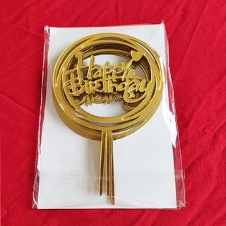 10ชิ้น/1เซ็ตของอะคริลิขนาดใหญ่เค้กวันเกิดตกแต่งเค้กบัตรกระดาษบัตรมูลค่าเพิ่มสุขสันต์วันเกิดหมวกด้านบนตกแต่ง