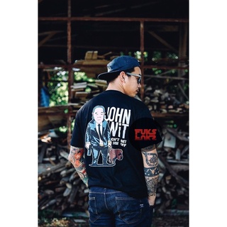 เสื้อยืดผ้าฝ้ายพิมพ์ลายแฟชั่นPUwZ เสื้อยืดลาย John Wit1 ( จอห์นวิต ) ลายล้อเลียนการเมือง #ส่งฟรีไม่ง้อโค้ด  น่ารัก   ERR