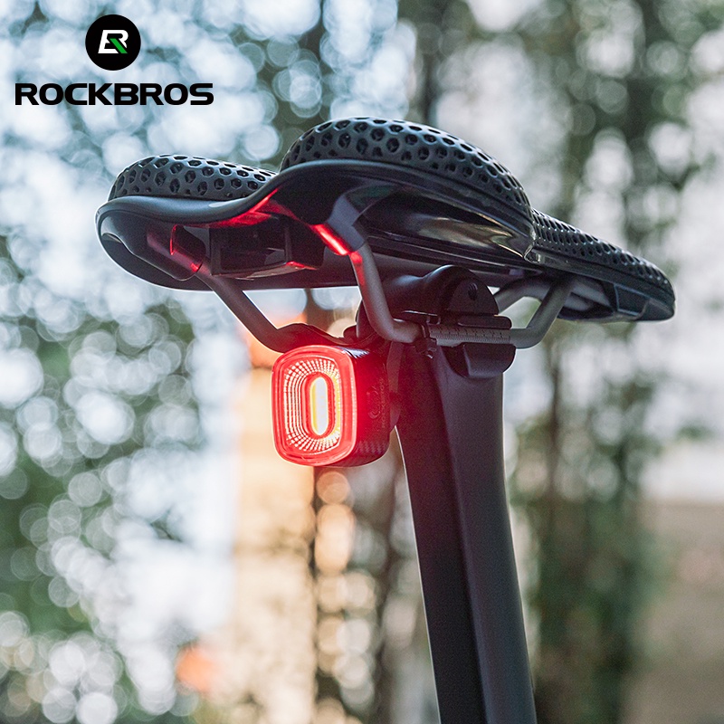 【TH Delivery】ROCKBROS ไฟท้ายจักรยานอัจฉริยะ IPX6 Type-C แบบชาร์จไฟได้ LED