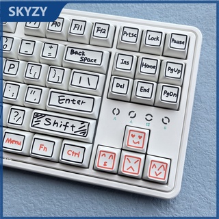 127 คีย์ Watercolor Pen Keycaps XDA Profile ปากกาสีน้ำ Graffiti การ์ตูนอะนิเมะ PBT DYE SUB แป้นพิมพ์แบบกลไก Keycap