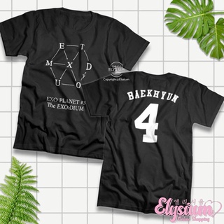 เสื้อยืดลําลอง แขนสั้น พิมพ์ลาย Kpop EXO Planet The EXO Dium Baekhyun 4 สไตล์เกาหลี |5177